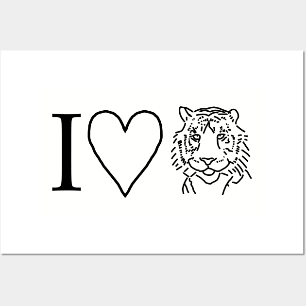 Tiger Love Valentines Day Wall Art by ellenhenryart